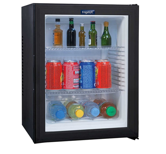 FrigeluX Minibar Glass Door Black 40 L
