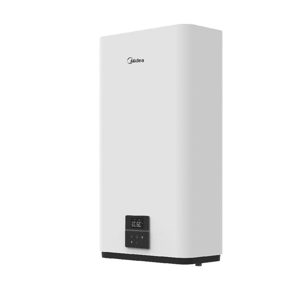 Midea Electric Water Heater -incl. WiFi Salute Flex - Double Tank 50L (Installation not incl.). The water pipe must face left for horizontal mounting.