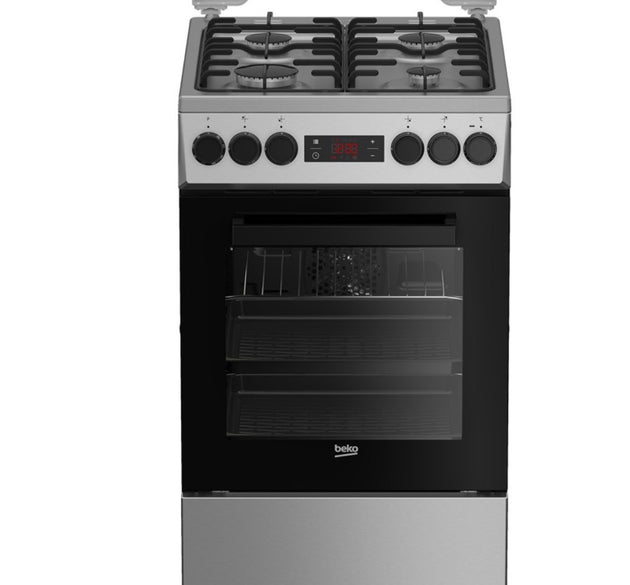 Beko Cooker Gas Black & S/Steel 4 Burner H 85cm x W 50cm x D 60cm
