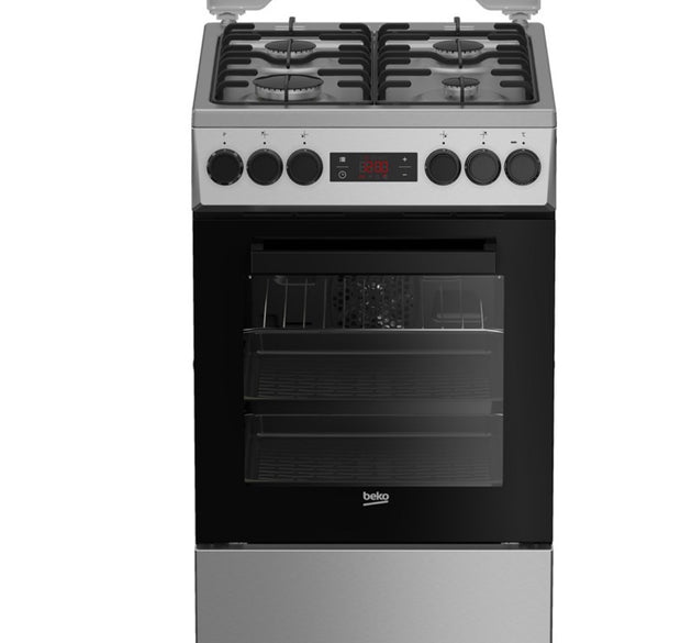 Beko Cooker Gas Black & S/Steel 4 Burner H 85cm x W 50cm x D 60cm