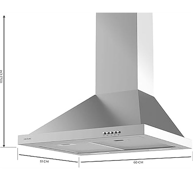 Cecotec Hood Bolero Pyramidal Inox 60 cm H 105.2cm x W 60.0cm x D 51.0cm