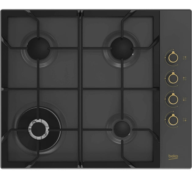 Beko Hob Gas 4 Burner Black 60 cm H: 3.9cm x W: 58cm x D: 51cm