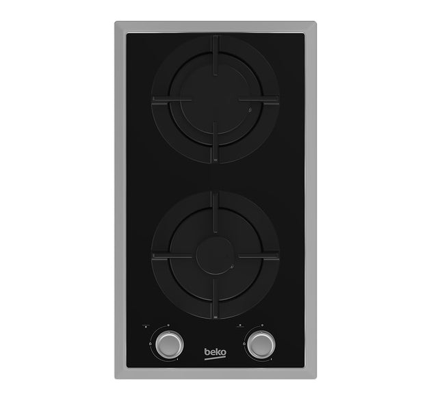 Beko Gas Hob 2 Burner 30cm Black H 5.2cm x W 28.8cm x D 51cm