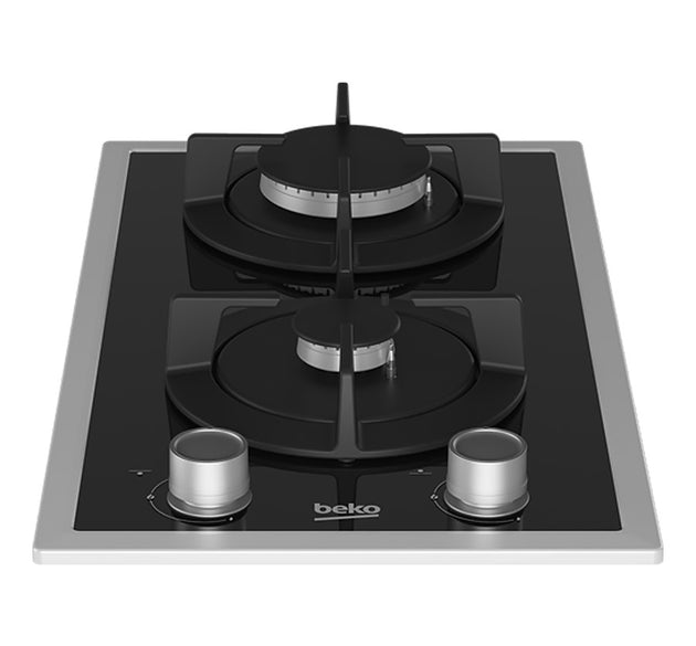 Beko Gas Hob 2 Burner 30cm Black H 5.2cm x W 28.8cm x D 51cm