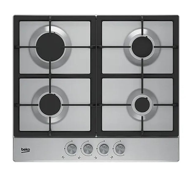 Beko Hob Gas 4 Burner Inox 60 cm H 4.6cm x W 58cm x D 51cm
