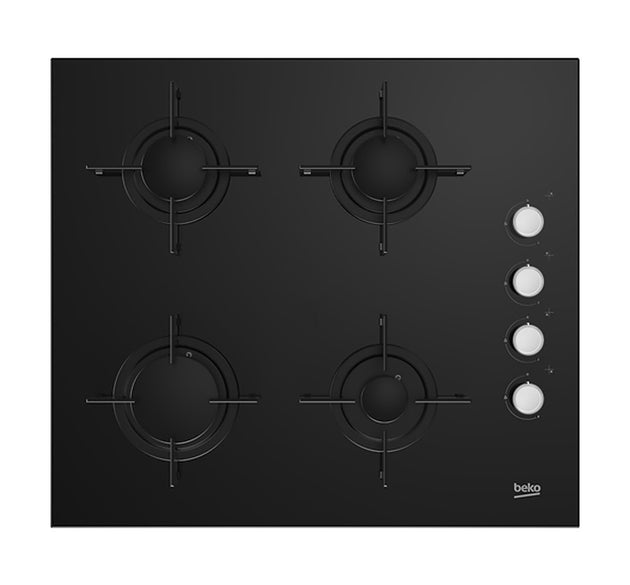 Beko Gas Hob 4 Burner 60cm Black H 4.6cm x W 59cm x D 52.4cm