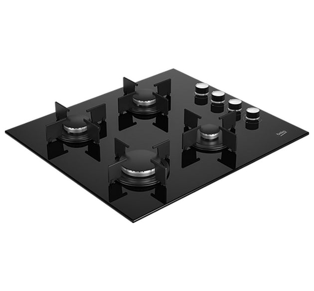 Beko Gas Hob 4 Burner 60cm Black H 4.6cm x W 59cm x D 52.4cm
