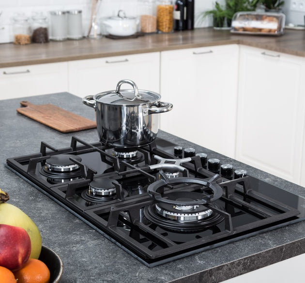 Beko Hob Gas 5 Burner Glass Black 75 cm H 4.6cm x W 75cm x D 52.4cm