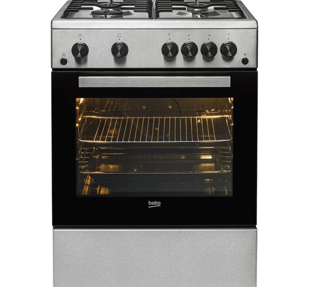 Beko Cooker Gas S/Steel 4 Burner H 85cm x W 60cm x D 60cm