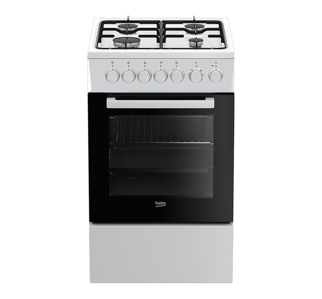 Beko Cooker Dual Feul Gas Burners White H 85cm x W 50cm x D 60cm