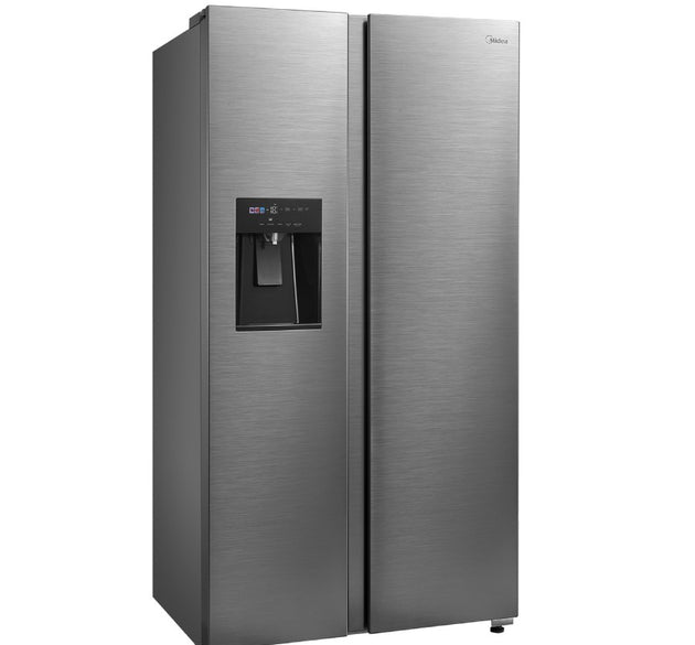 Midea American Style Fridge Freezer with Water and Ice Dispenser 573L - Stainless Ste