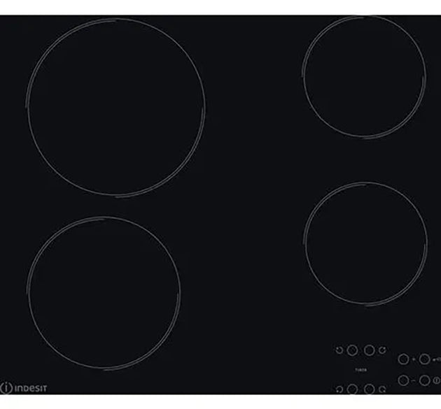 Indesit Hob Ceramic 4 Zone Black 58 cm
