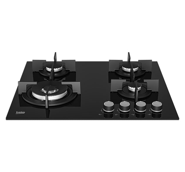 Beko Hob Gas 4 Burner Glass Blk. 60 cm