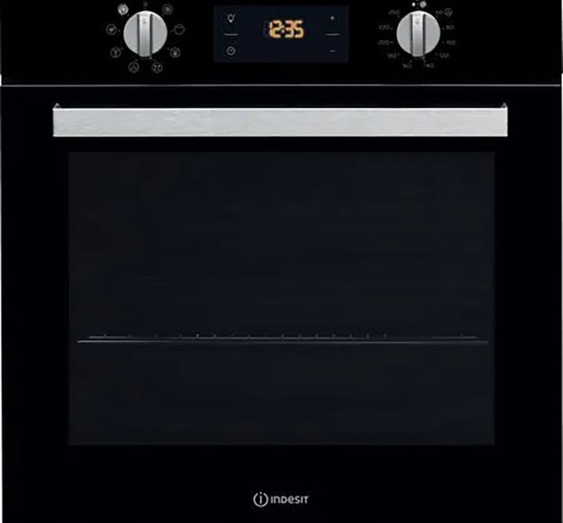 Indesit Oven Electric 8 Function Black H 59.5cm x D 55.1cm x W 59.5cm