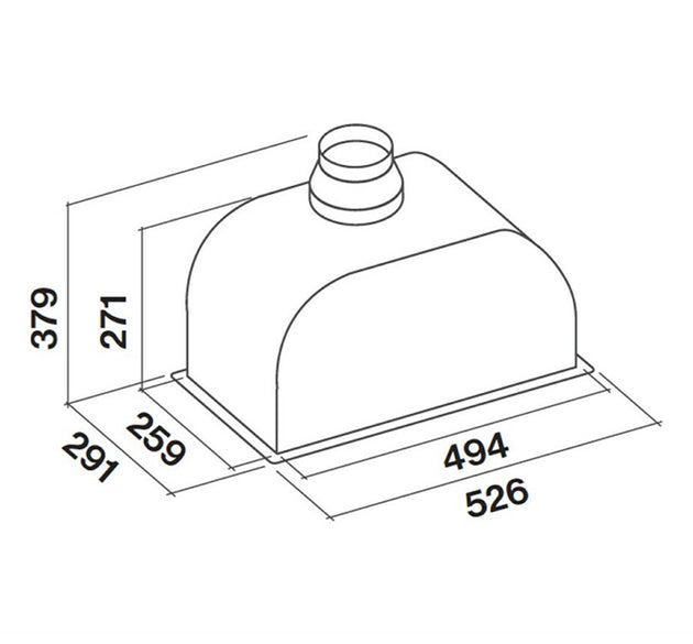 Falmec Hood Built-in S/Steel 50 cm 220-240V ~ 50-60Hz 600 m3/h Without Filter