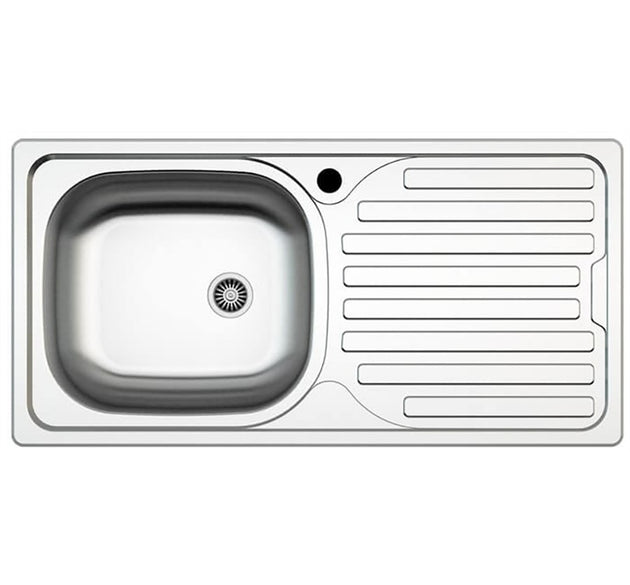 Asil 1 Bowl Sink S/Steel 86 x 43.5 cm LINEN Rental Normal Drain