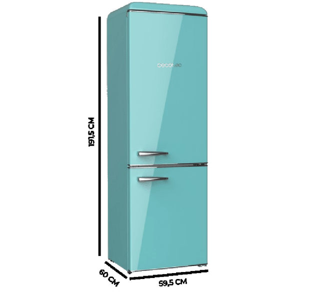 Cecotec Retro Fridge Combi Green 300 L H 192.0cm x W 59.5cm x D 62.8cm