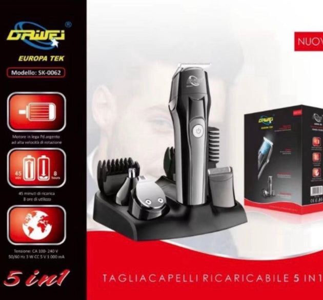 Rechargeable Hair Clipper – 5 in 1 Grooming Kit