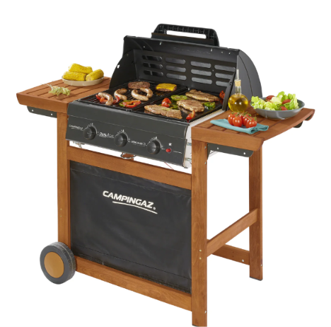Campingaz Adelaide 3 Woody L Gas BBQ, Dualgas + Free Protective Cover
