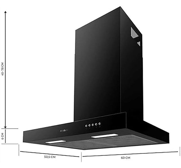 Cecotec Bolero T-Shaped Wall-Mounted Hood – 60 cm (Black)
